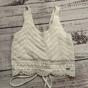 Hollister White Crochet Crop Top
